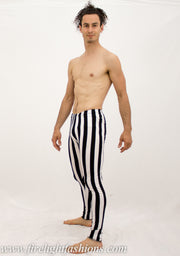 B/W Stripe Masculine Leggings