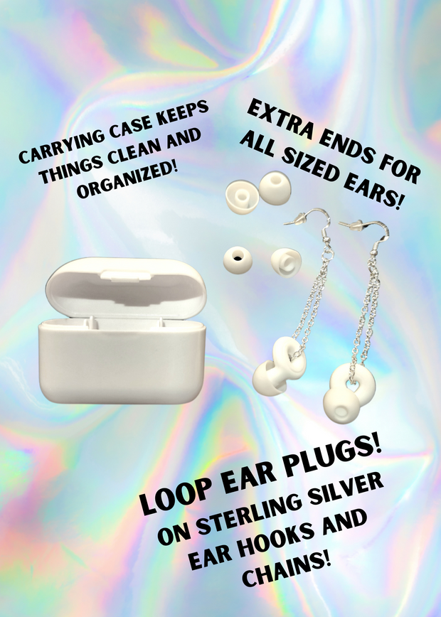 Loop Earplug Earrings - White