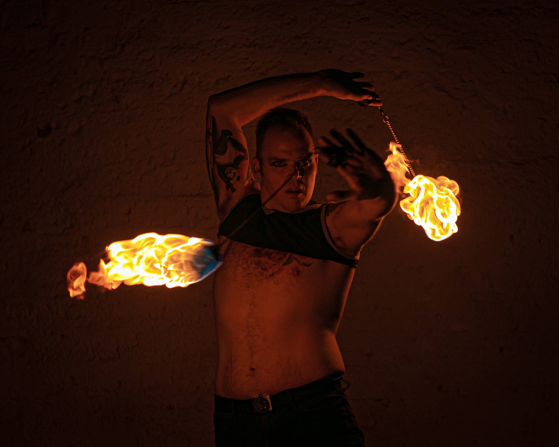 Flow Prop Rave Moonblaze Fire Poi Set - FireMecca โ Rave Circus