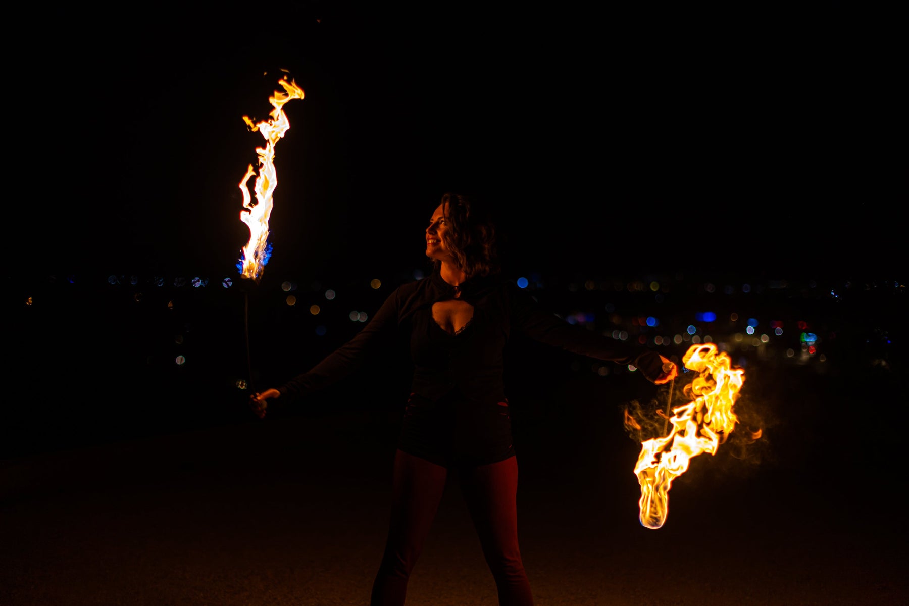 Elite Fire Poi – Technora Tethers & UltraPoi Knobs – 3 Inch Woven Kevl ...
