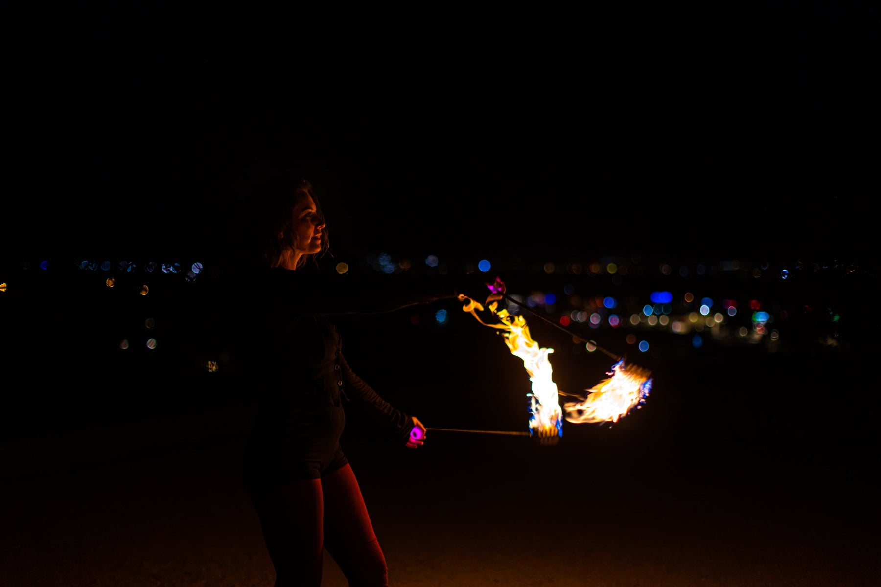 Elite Fire Poi – Technora Tethers & UltraPoi Knobs – 3 Inch Woven Kevl ...
