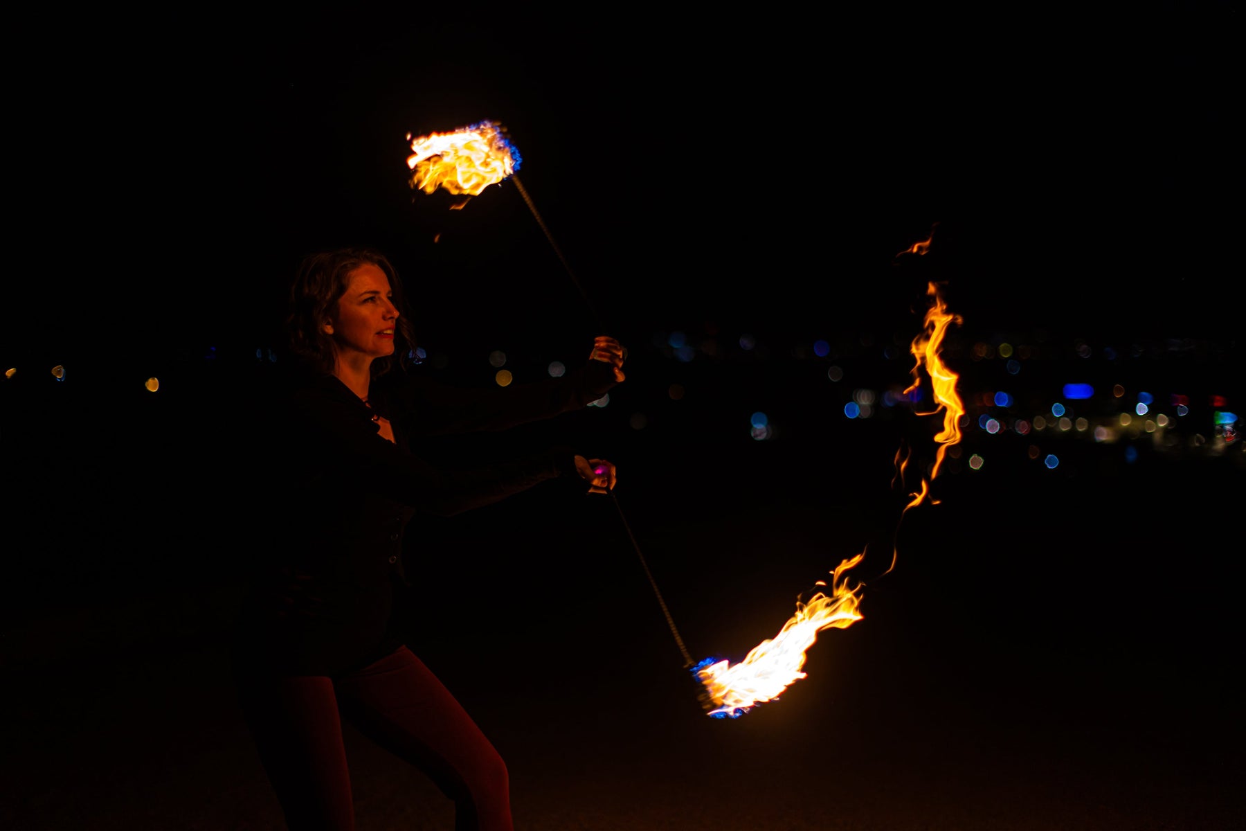 Elite Fire Poi – Technora Tethers & UltraPoi Knobs – 3 Inch Woven Kevl ...