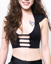 Strap Halter Top with Hood