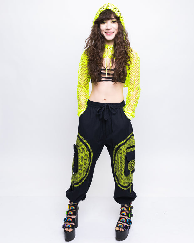 Flow Pants - Green Flower of Life