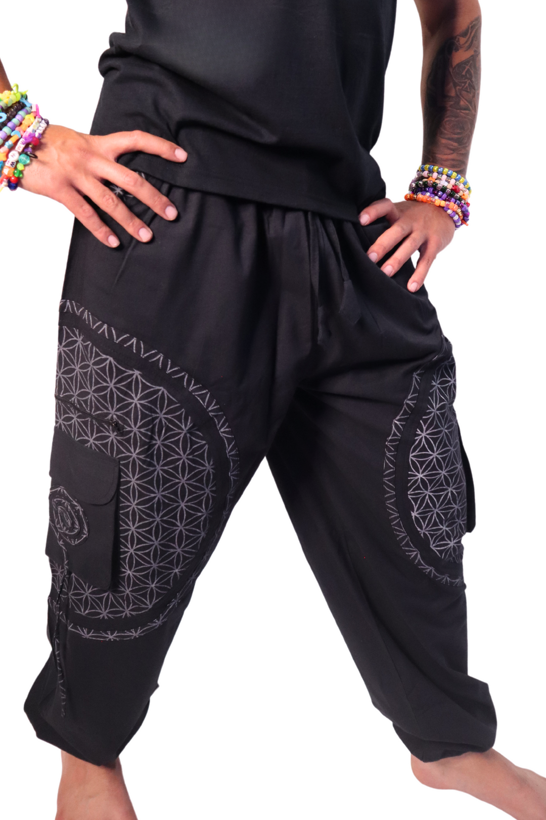Flow Pants - Black Flower of Life – Rave Circus