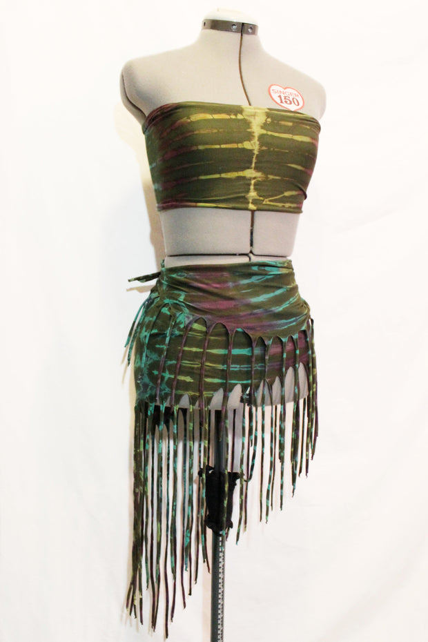 Tie Dyed Fringe Skirt [WSO-311B]