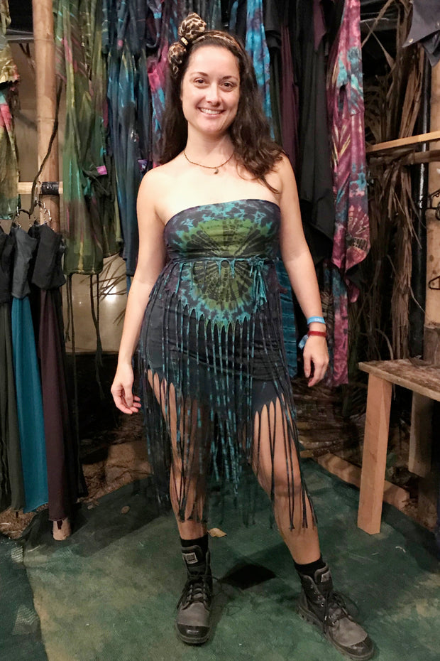 Tie Dyed Fringe Skirt [WSO-311B]