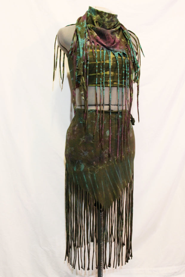 Tie Dyed Fringe Skirt [WSO-311B]