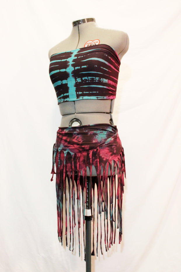 Tie Dyed Fringe Skirt [WSO-311B]