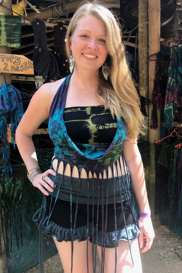 Tie Dyed Fringe Skirt [WSO-311B]