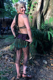 Drawstring Fringe Tie Dyed Skirt [WSO-511]