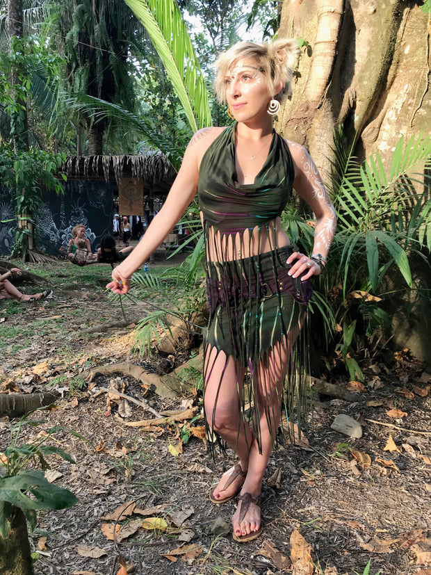 Tie Dyed Fringe Skirt [WSO-311B]