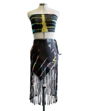 Drawstring Fringe Tie Dyed Skirt [WSO-511]