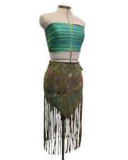 Drawstring Fringe Tie Dyed Skirt [WSO-511]