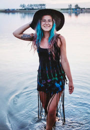 Drawstring Fringe Tie Dyed Skirt [WSO-511]