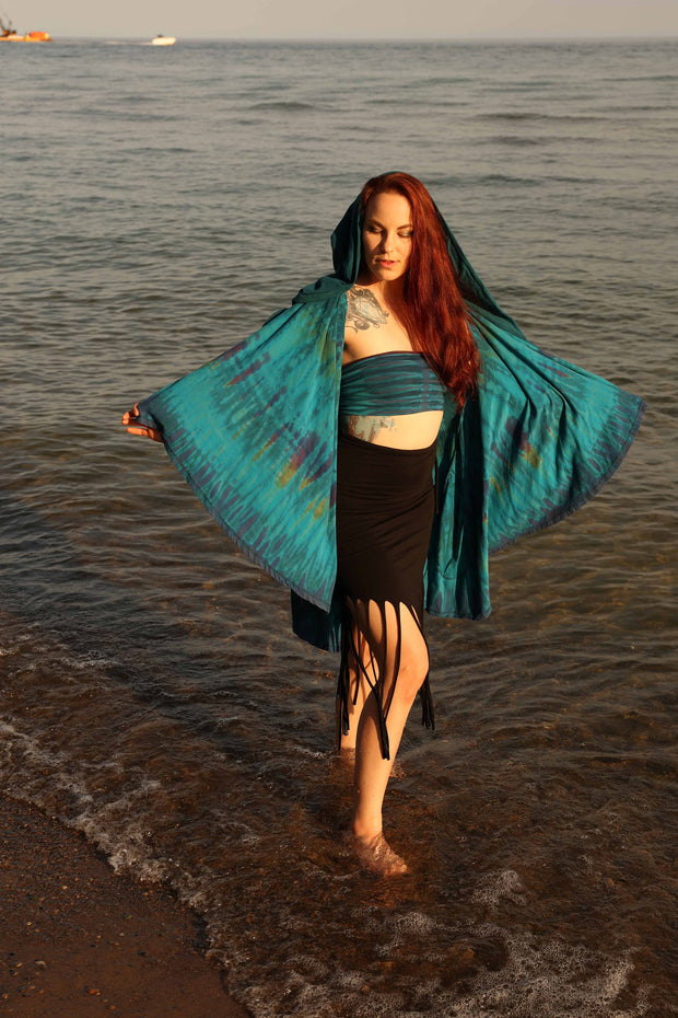 Long Drawstring Fringe Skirt [WSO-703A]