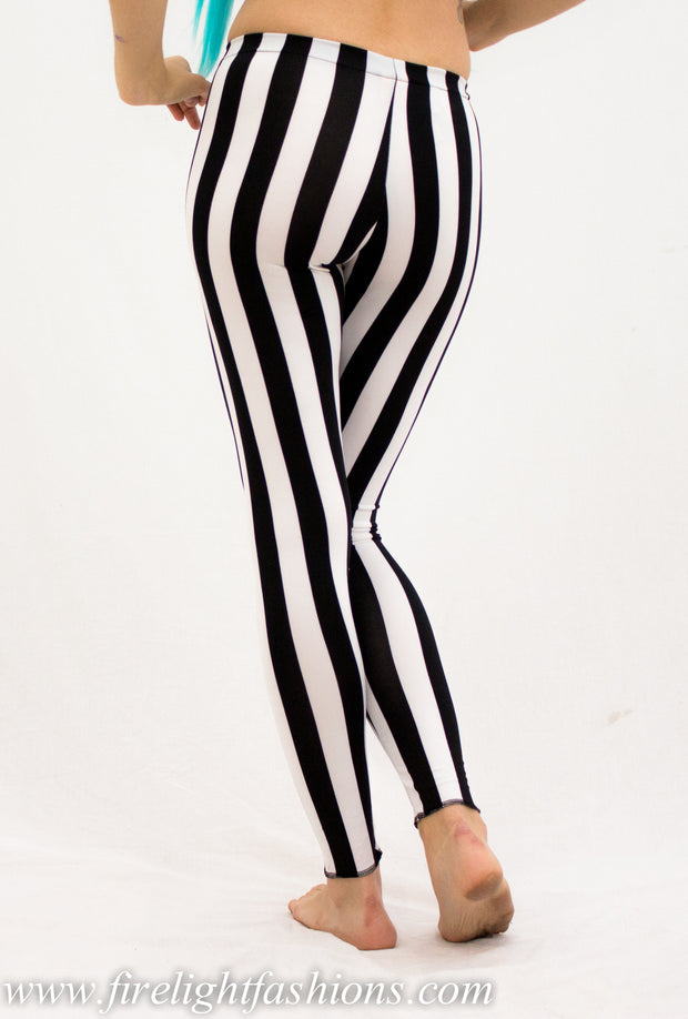 B/W Stripe Feminine Leggings