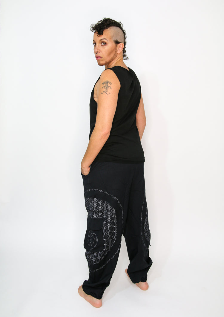 Flow Pants - Black Flower of Life – Rave Circus