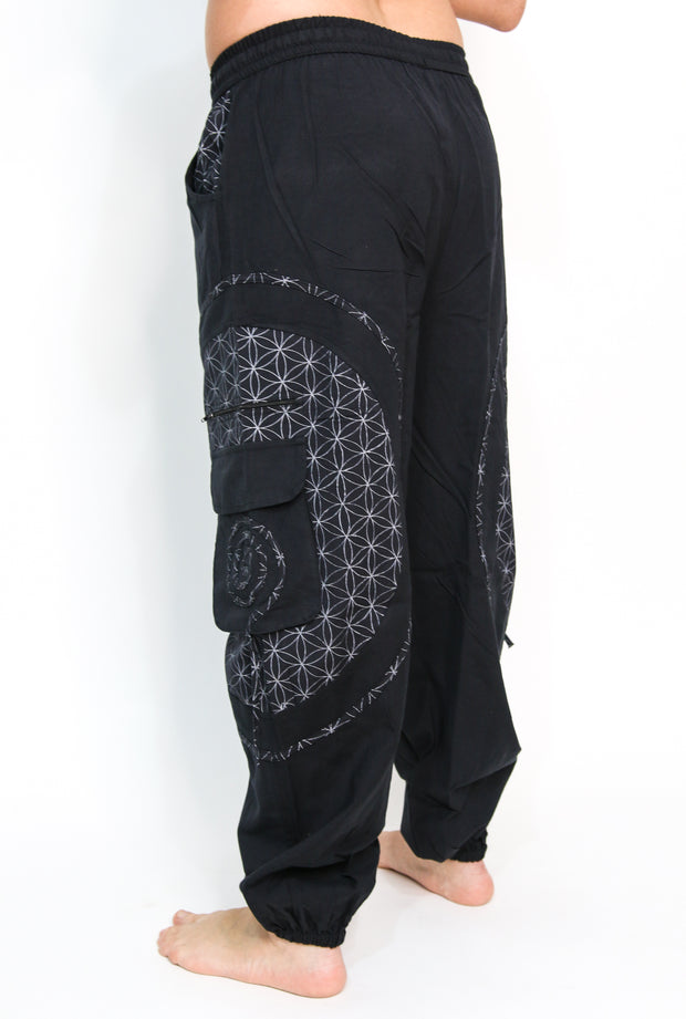 Flow Pants - Black Flower of Life