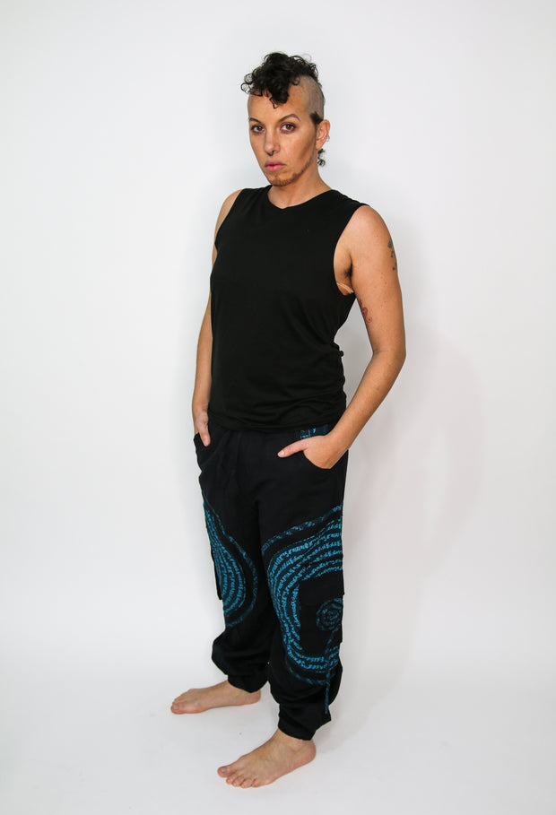 Flow Pants - Blue Spiral