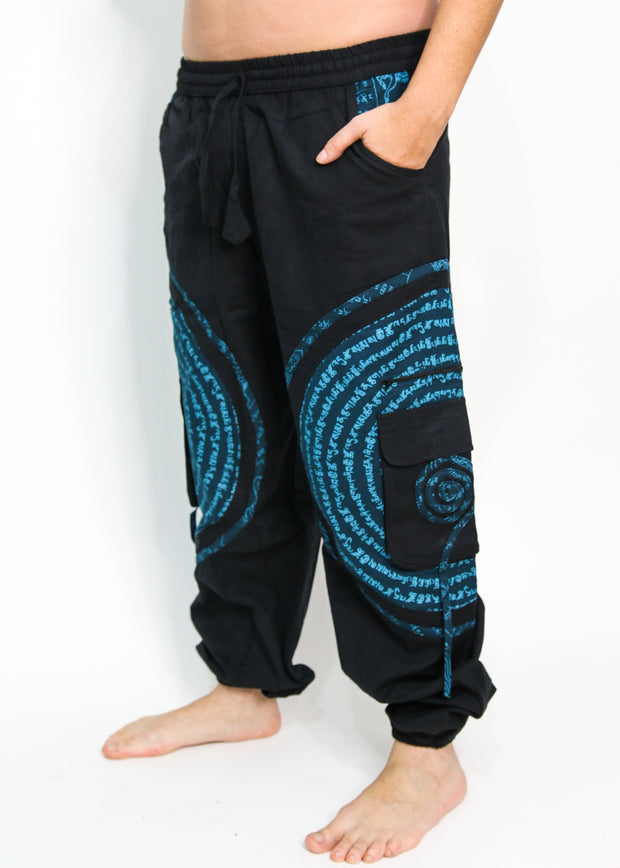 Flow Pants - Blue Spiral