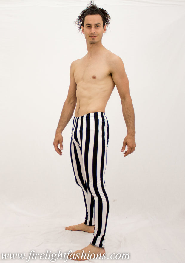 B/W Stripe Masculine Leggings